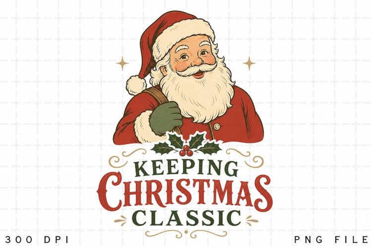 Keeping Christmas Classic PNG Sublimation Design - Vintage