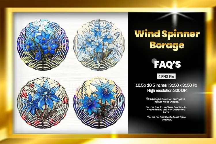 Borage Wind Spinner Sublimation - 04 Variations