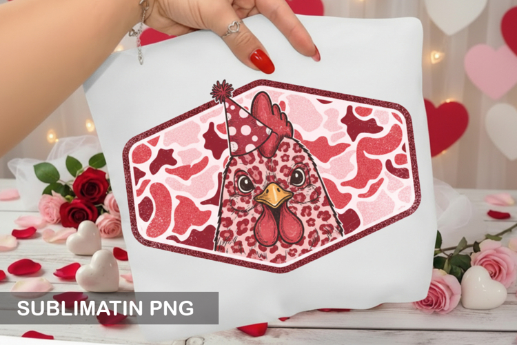 Chicken Sublimation - Valentine Sublimation PNG Design