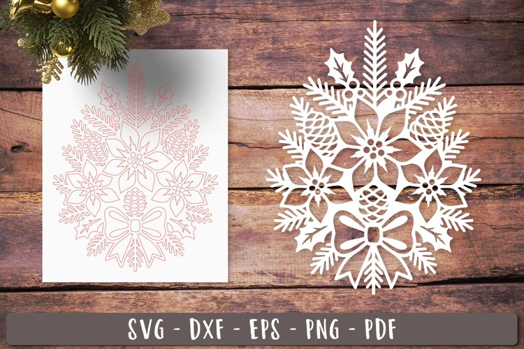 Christmas bouquet SVG Laser Cut Ornament