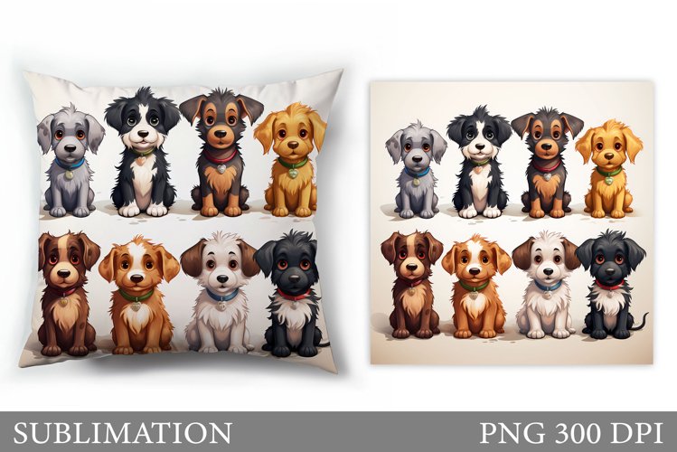 Funny Dog Sublimation. Cute Dog Pillow Sublimation