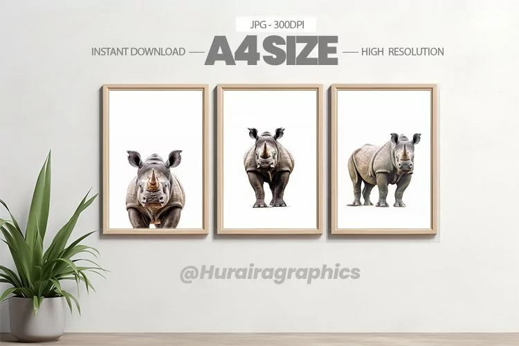 Safari Animal Wall Art - 03 Variations