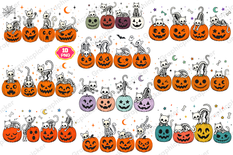 Spooky Season PNG, Halloween Pumpkin Cat PNG, Spooky Vibes