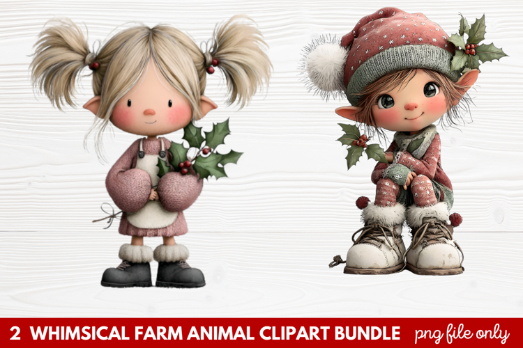 Whimsical Farm Animal Clipart | Cute Farm Animals PNG Set