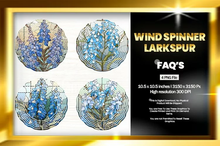 Larkspur Wind Spinner Sublimation - 04 Variations