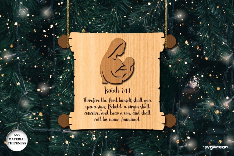 Nativity Scroll Ornament Laser Cut | Glowforge | SVG
