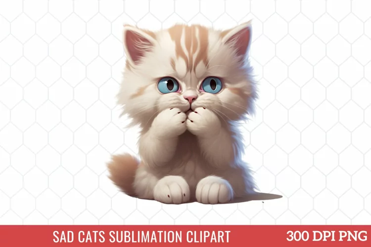 Sad Cats Sublimation Clipart