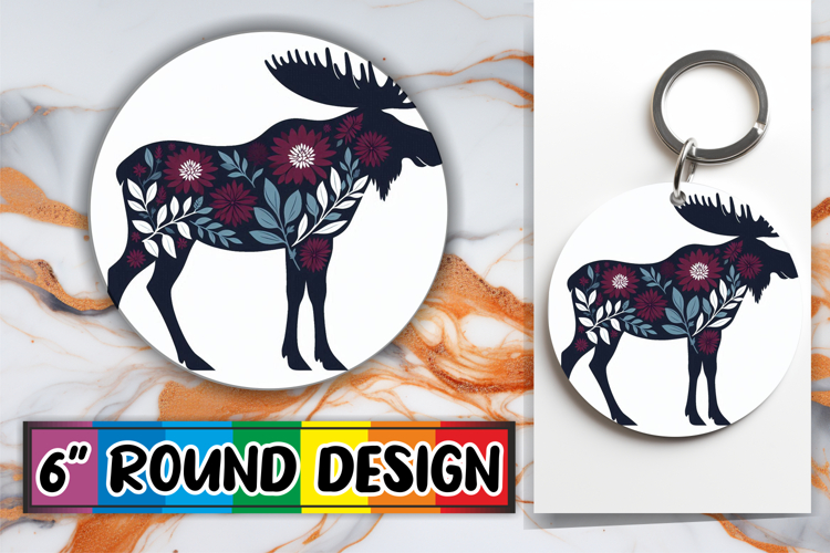 Bright Circle Ornaments Design PNG, Flower Animals