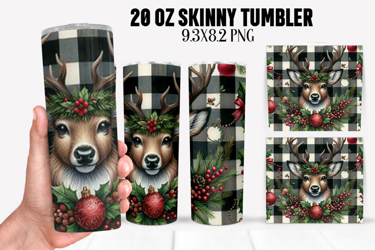 Christmas Deer Tumbler Sublimation ,20 oz Tumbler Wrap