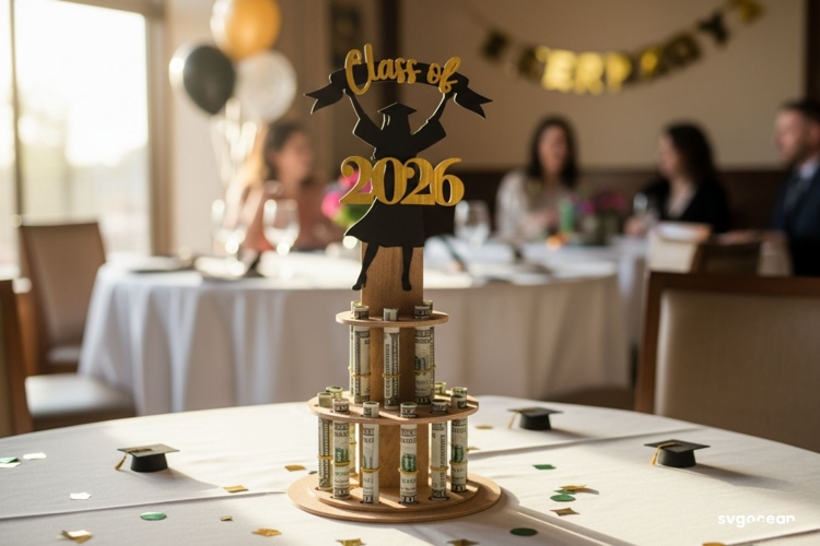 Graduation Money Cake Laser Cut | Glowforge | SVG