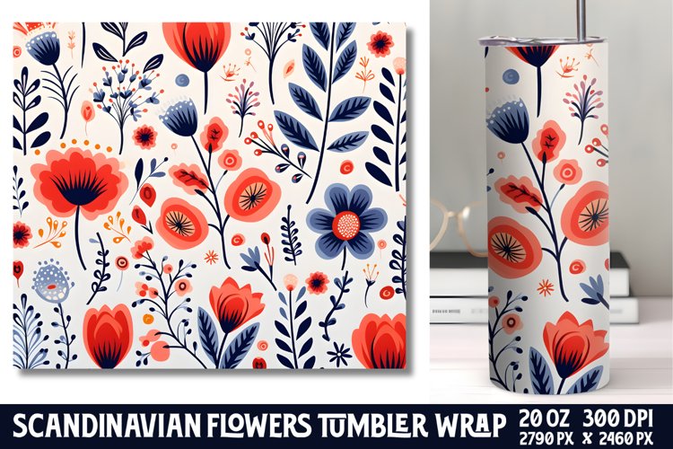 Scandinavian Flowers Tumbler