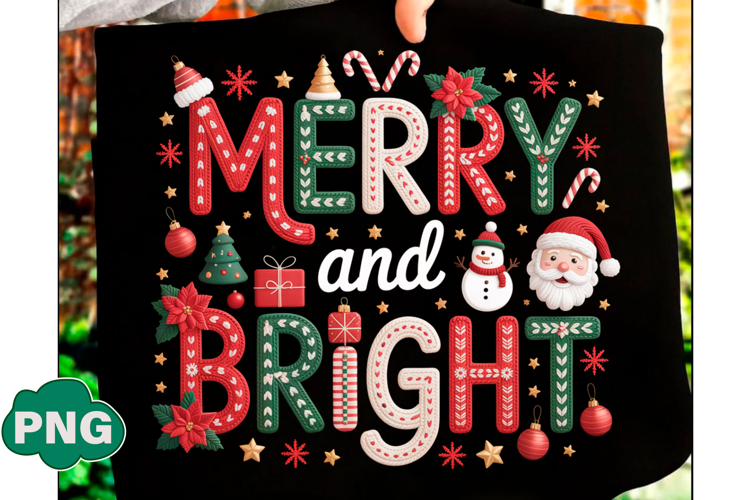 Merry and Bright Png Yarn Christmas Png