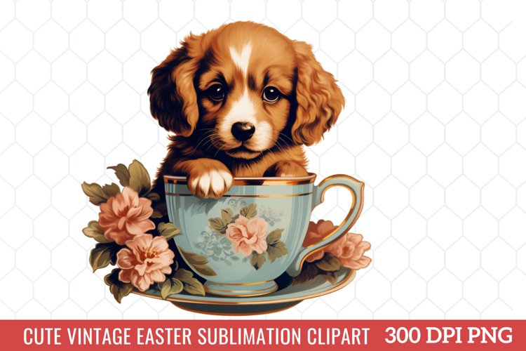 Cute Vintage Easter Sublimation Clipart example image 1