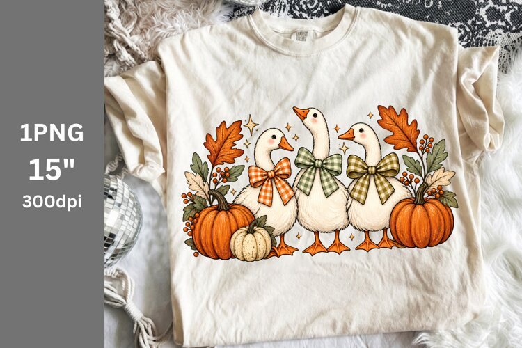 Fall PNG, Halloween PNG, Goose PNG example image 1
