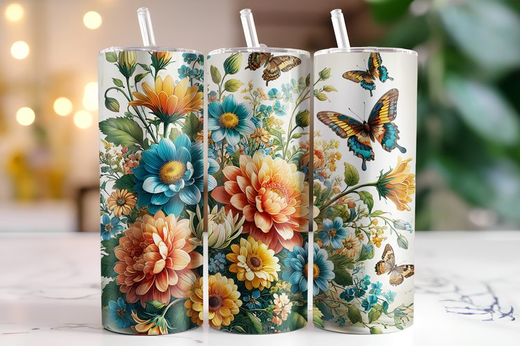 Flowers Tumbler Wrap | Sublimation | Tumblers