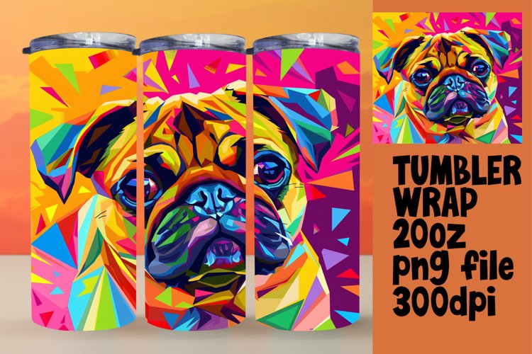 Bright and Bold Abstract Dog Wrap 20oz Sublimation