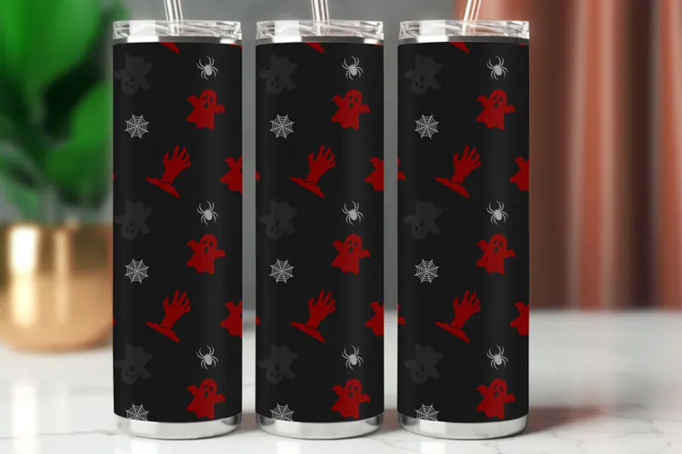 Halloween Tumbler Wrap Seamless Pattern