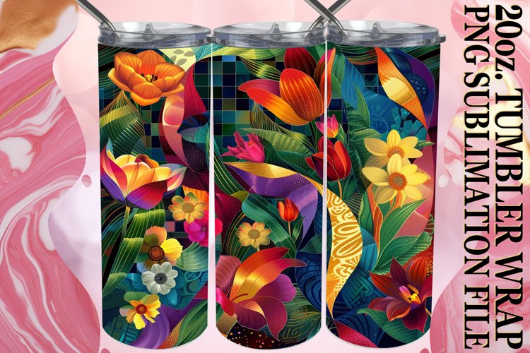 Dynamic Spring Petals Tumbler Wrap 20oz example image 1