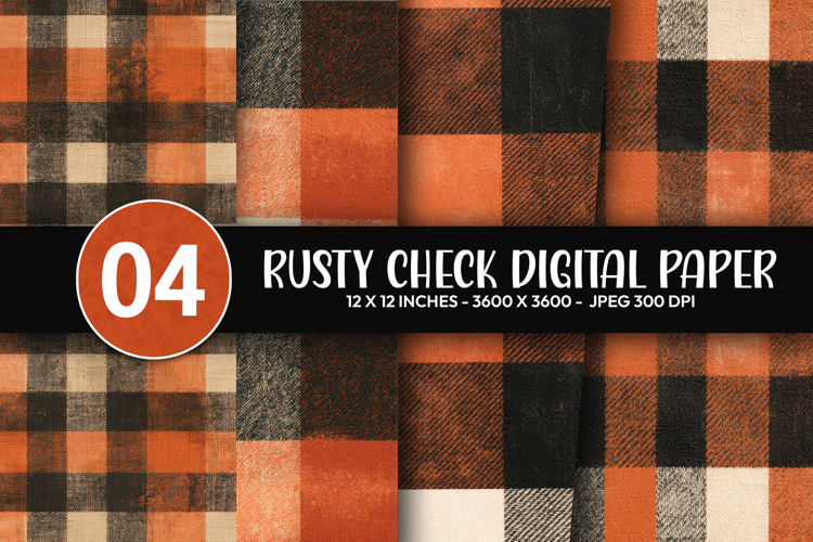 Rusty Check Digital Paper