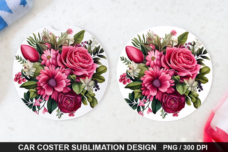 Bouquet Flowers - Coaster Sublimation Design