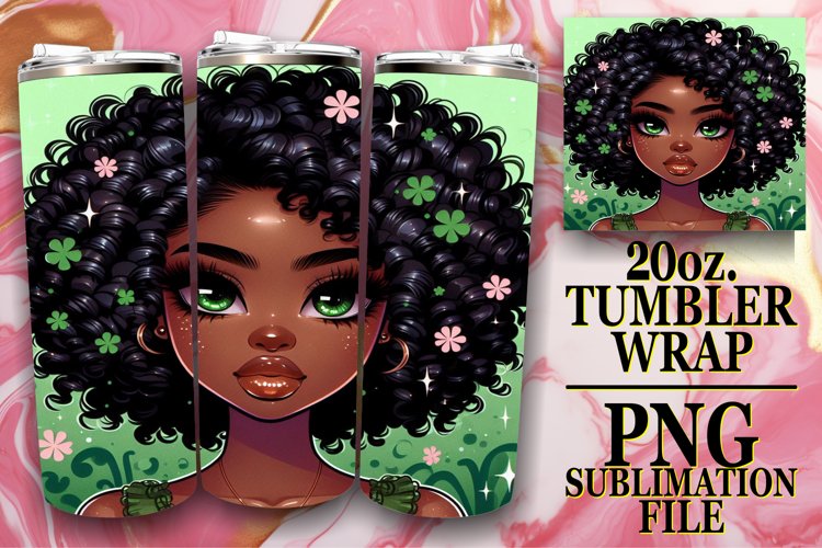 Green Sparkle Woman Tumbler Wrap