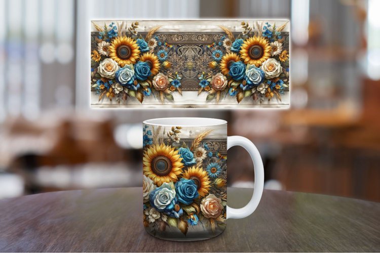 Mug Wrap Sublimation - sunflower