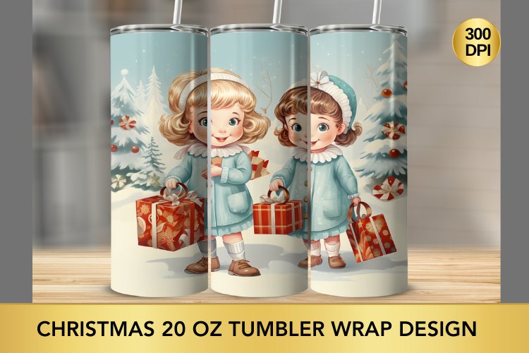 Christmas 20 oz Skinny Tumbler Sublimation example image 1