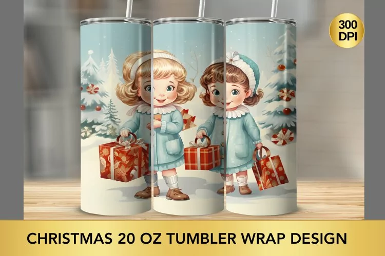 Christmas 20 oz Skinny Tumbler Sublimation