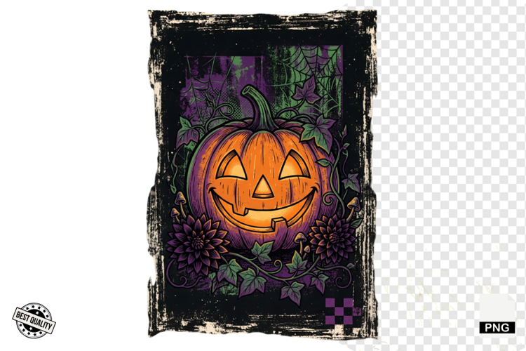 Distressed Vintage Halloween Design Clipart