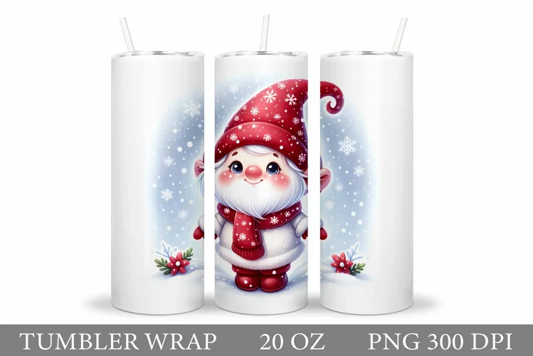 Christmas Gnome Tumbler. Christmas Tumbler Sublimation