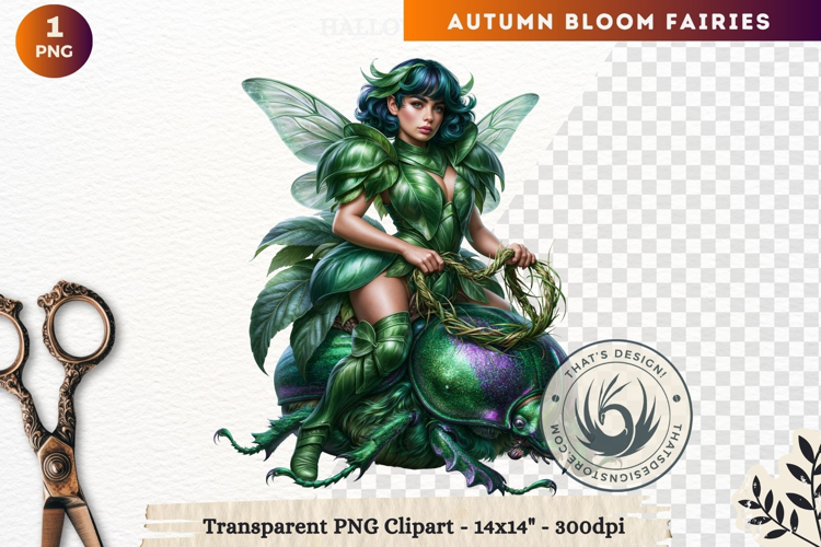 Autumn Bloom Floral Fairy Clipart, Mythical Fantasy PNG