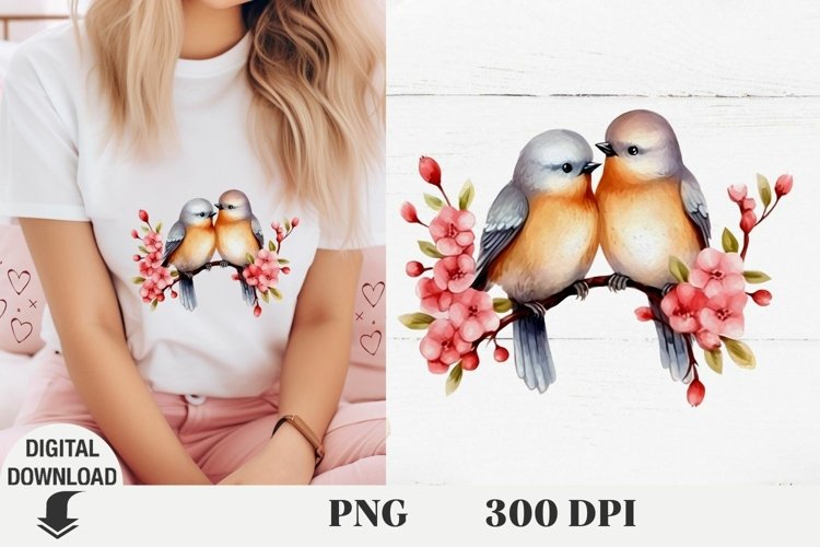 Valentine bird sublimation, spring bird, Valentine card