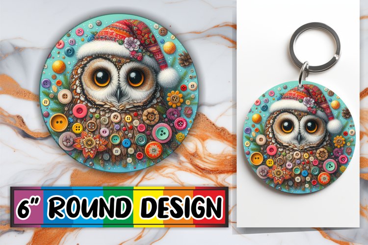 Dynamic Owl Design: 3D Sublimation Color Burst Round