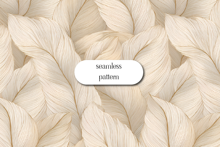 Elegant Minimalist Line Art Leaf Seamless Pattern Design