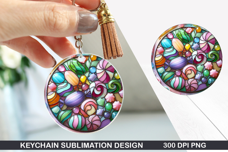 Flower Keychain Sublimation - Spring Keychain PNG Design