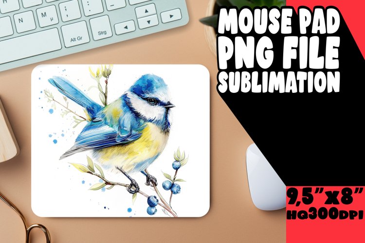 Sublimation Mouse Pad Birds on Branches Spring