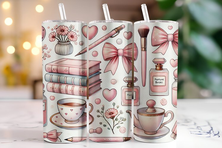 Bows & Books Tumbler Wrap | Sublimation | Tumblers