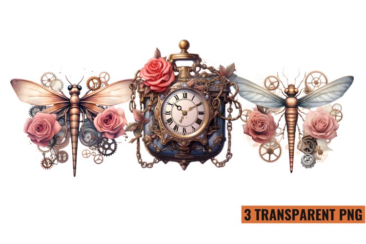 Steampunk Pink Style Sublimation Clipart