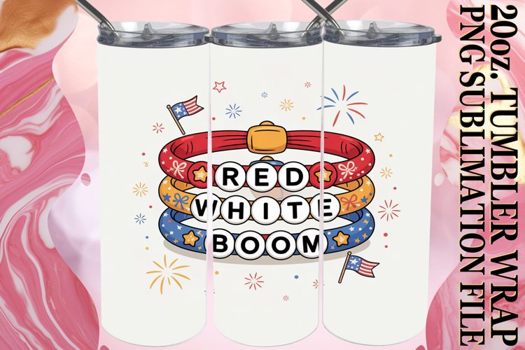Refreshing days 20oz tumbler wrap, Patriotic