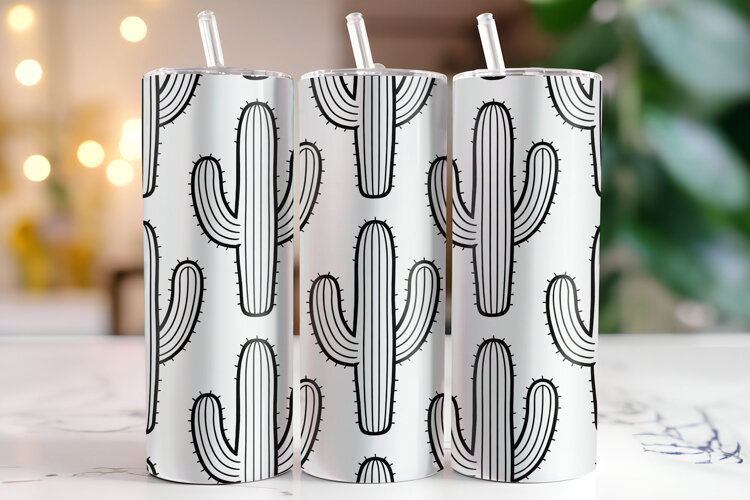 Cactus Tumbler Wrap | Sublimation | Tumblers example image 1