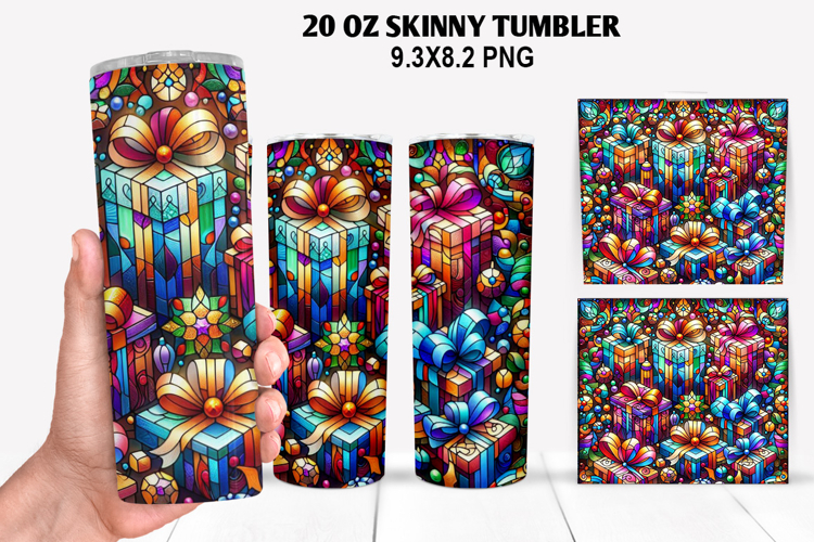 Christmas Skinny Tumbler 20oz Wrap Design, Christmas Tumbler