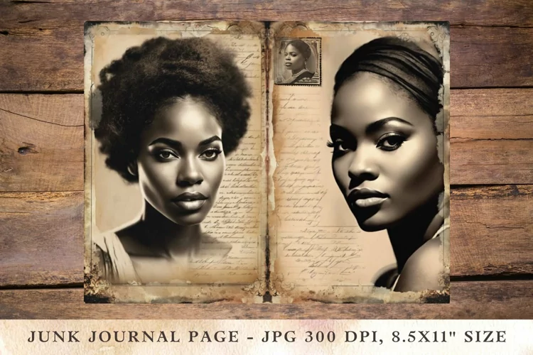 Printable Junk Journal Pages young girl 7