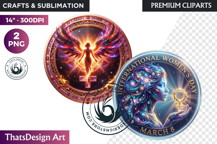 International Womens Day Round Cliparts & Backgrounds PNG