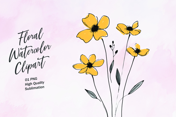 Watercolor Flowers Image 8