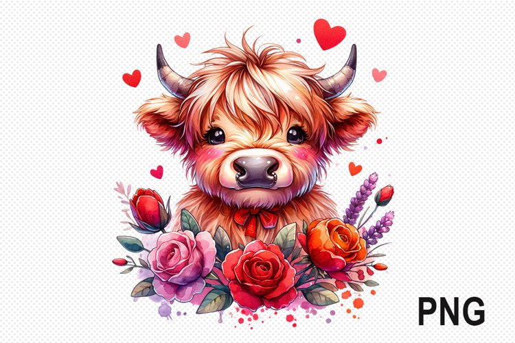 Cow And Flowers Sublimation - Cow Flowers Clipart PNG Design