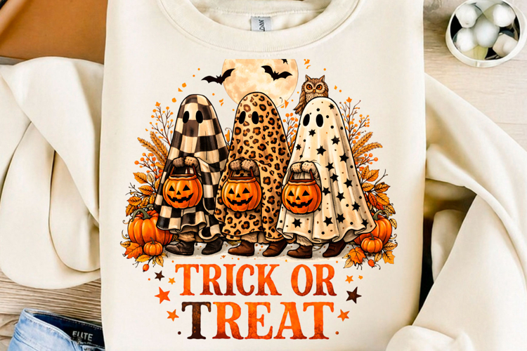 Trick or Treat Ghosts Halloween PNG