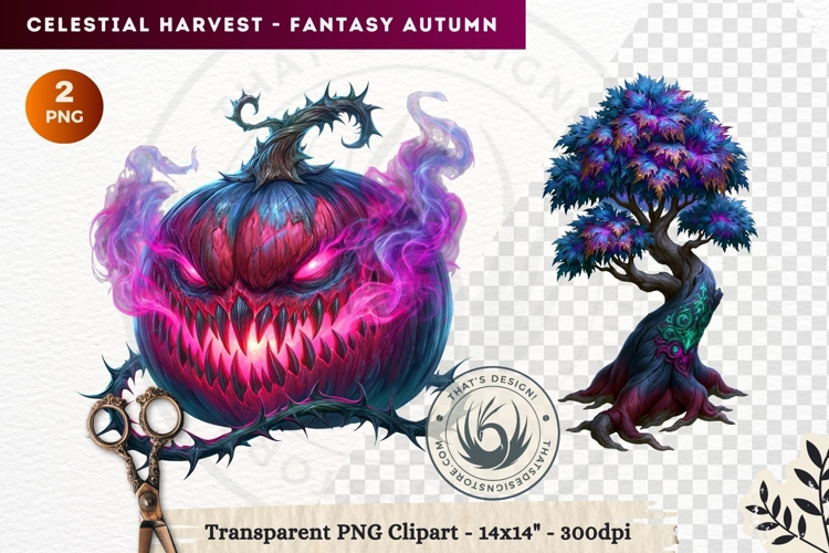 Autumn Fantasy Clipart PNG Celestial Steampunk Harvest
