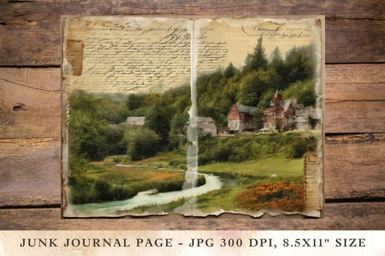 Printable Junk Journal Pages postcard landscape 7