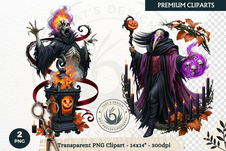 Gothic Dark Fantasy Halloween Nightmare Horror Clipart PNG