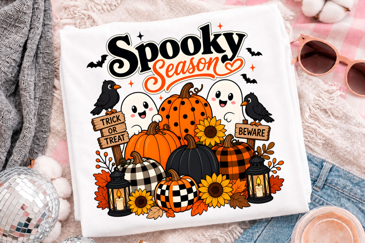 Spooky Season Halloween Pumpkin Ghost Design